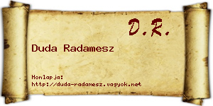 Duda Radamesz névjegykártya